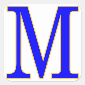 Blue Letter M Sticker