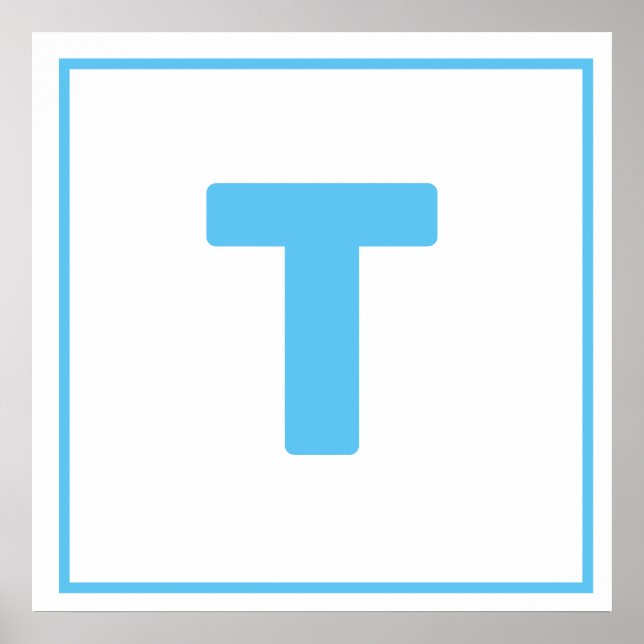 Blue letter T Poster (Front)