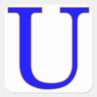 Blue Letter U Sticker