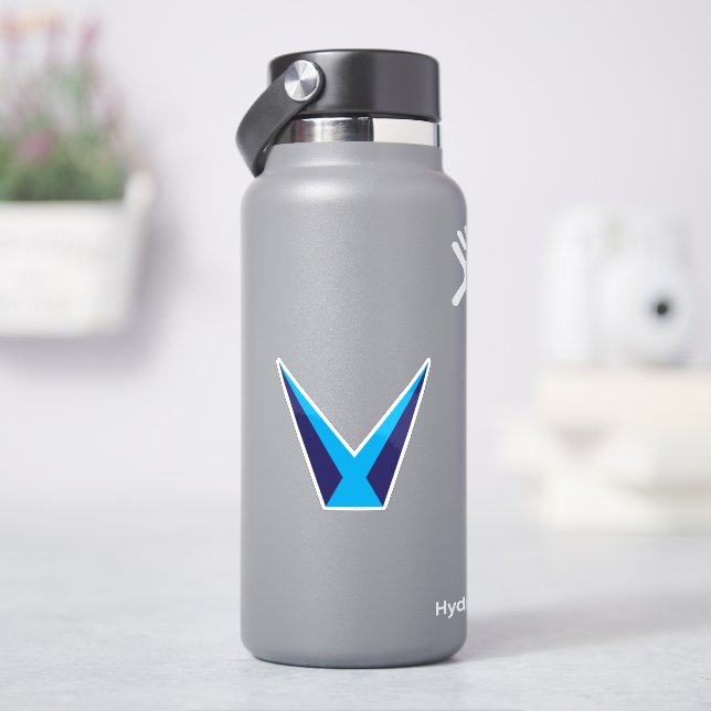 Blue Letter V Monogram Sticker (HydroFlask)