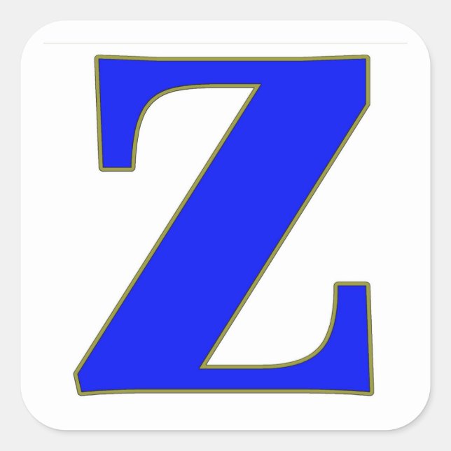 Blue Letter Z  Sticker (Front)