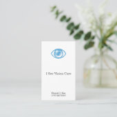 Blue Letterpress Style Eye-Con Appointment Card (Standing Front)