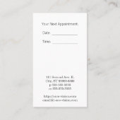 Blue Letterpress Style Eye-Con Appointment Card (Back)