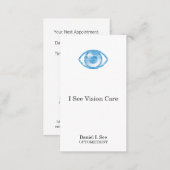 Blue Letterpress Style Eye-Con Appointment Card (Front/Back)