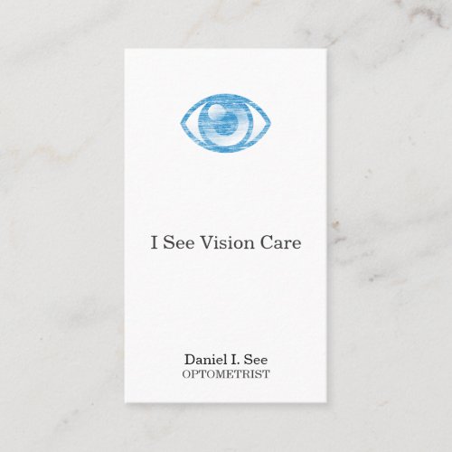 Blue Letterpress Style Eye-Con Business Card