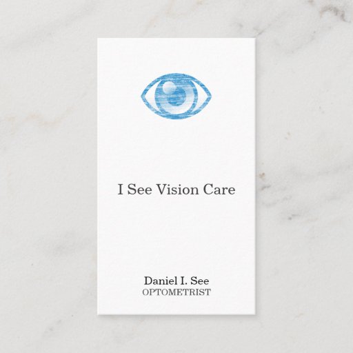 Customizable Blue Letterpress Style Eye-Con Business Card