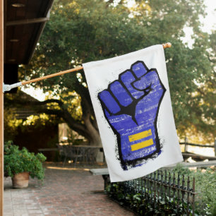 Blue LGBTQ+ Rights Protest House Flag