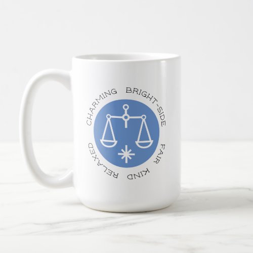 Blue Libra Zodiac Star Sign Personality Trait Coffee Mug