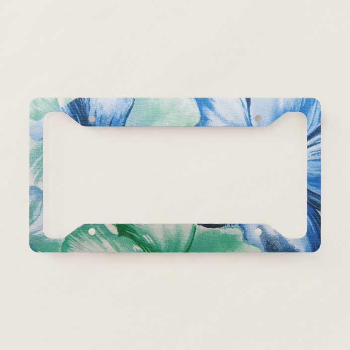 blue license plate frame