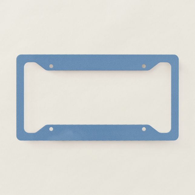 Blue Lichen Solid Color Print, Light Blue Gray Lic License Plate Frame (Front)
