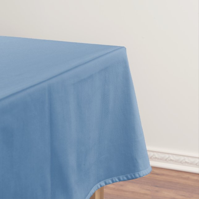 Blue Lichen Solid Color Print, Light Blue Gray Tablecloth (In Situ)