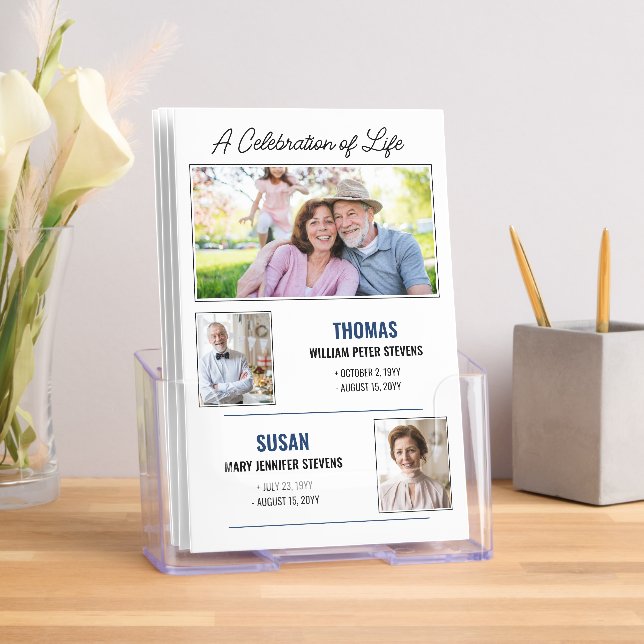 Blue Life Celebration Double Memorial Program Brochure (Insitu)