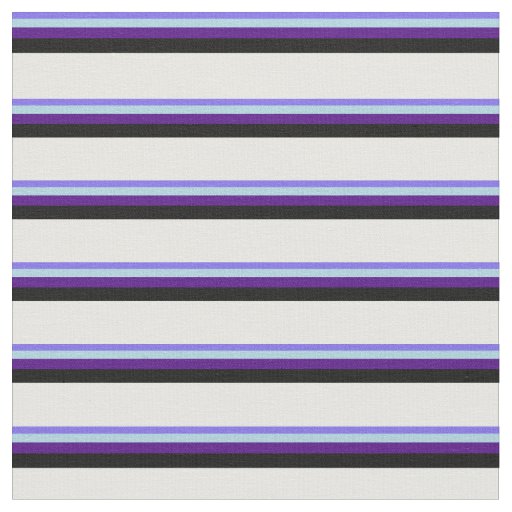 Blue, Light Blue, Indigo, Black & Mint Cream Fabric