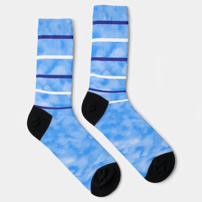 Blue & light blue socks (Right)