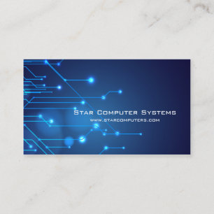 Blue Light Circuits2 Computer Repair Business Card