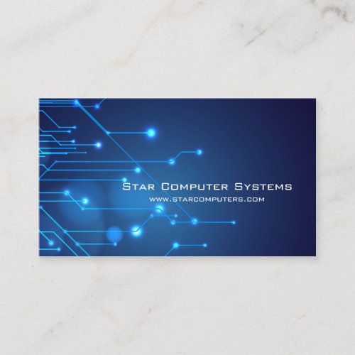 Blue Light Circuits2 Computer Repair Business Card