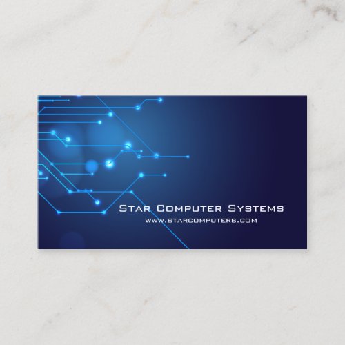 Blue Light Circuits3 Computer Repair Business Card