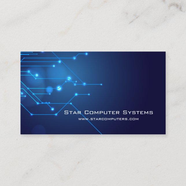 Blue Light Circuits3 Computer Repair Business Card (Front)