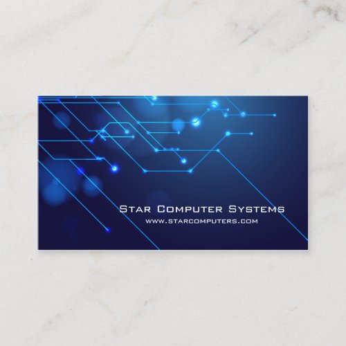Blue Light Circuits4 Computer Repair Business Card