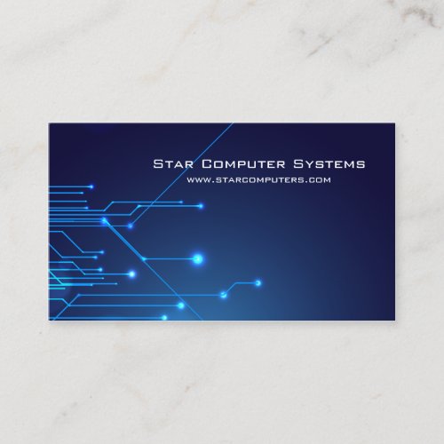Blue Light Circuits Computer Repair Business Card