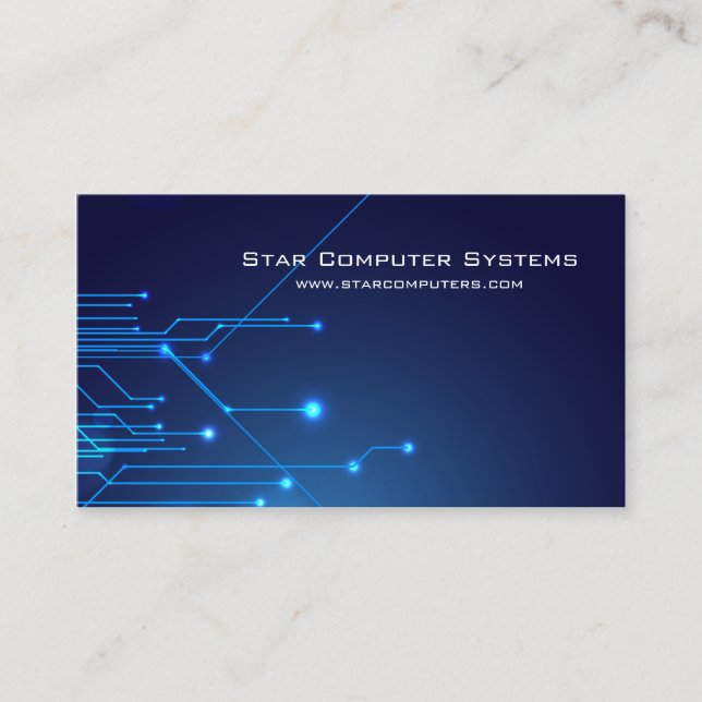 Blue Light Circuits Computer Repair Business Card (Front)