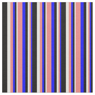 Blue, Light Coral, Light Yellow, and Black Colored Fabric
