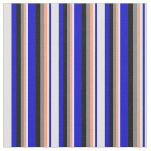 Blue, Light Cyan, Light Salmon, Gray, and Black Fabric