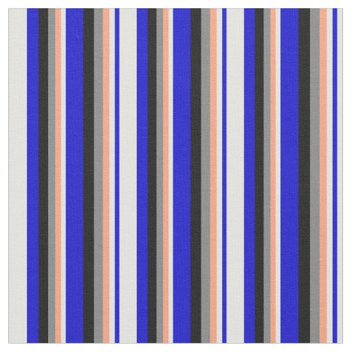 Blue, Light Cyan, Light Salmon, Gray, and Black Fabric