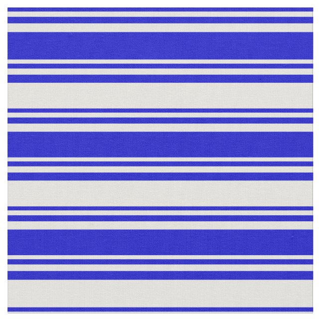 Blue & Light Cyan Lines Pattern Fabric (Close Up)