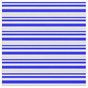 Blue & Light Cyan Lines/Stripes Pattern Fabric