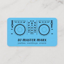 Blue Light Disk Jockey Turntable Party Music Business Card