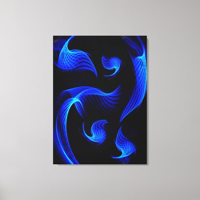 Blue Light Extravaganza Wrapped Canvas Print (Front)