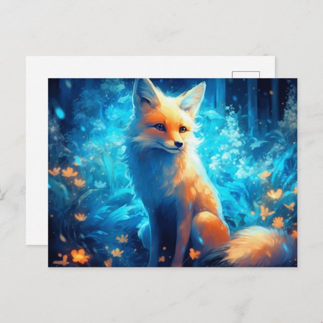 Blue Light Fox Postcard (Front/Back)