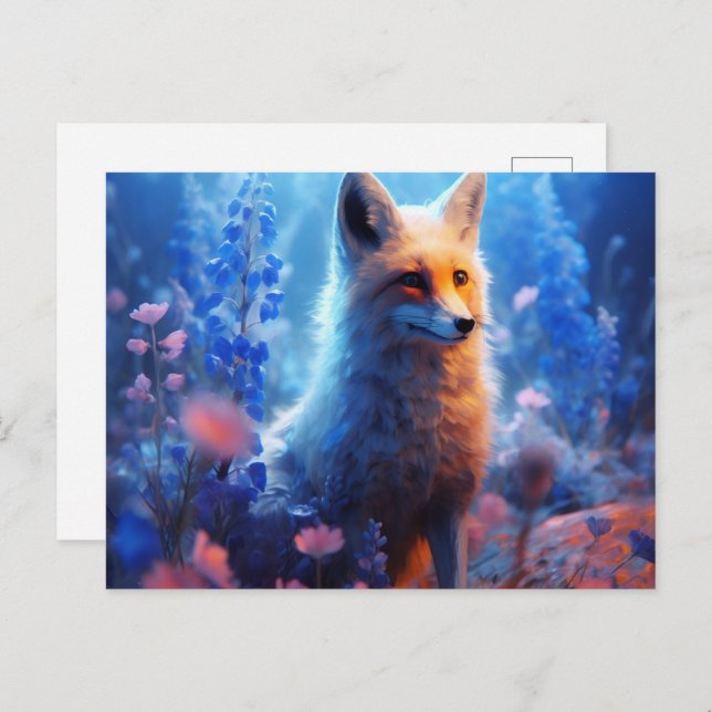Blue Light Fox Postcard (Front/Back)