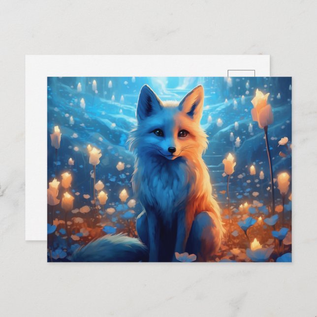 Blue Light Fox Postcard (Front/Back)