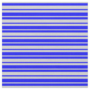 Blue & Light Gray Colored Striped Pattern Fabric