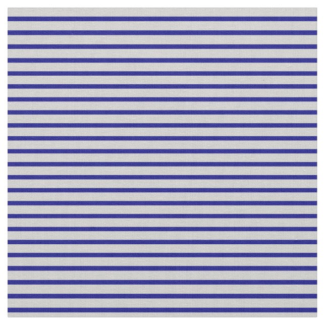 Blue & Light Gray Lined/Striped Pattern Fabric (Close Up)