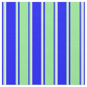 Blue, Light Green, and Mint Cream Lines Fabric