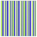 [ Thumbnail: Blue, Light Green, and White Colored Lines Fabric ]