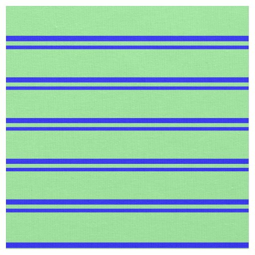 Blue & Light Green Stripes/Lines Pattern Fabric