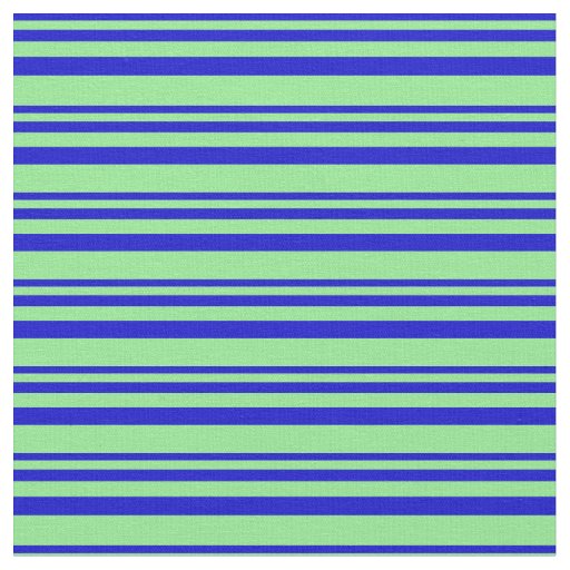 Blue & Light Green Stripes Pattern Fabric