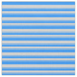 [ Thumbnail: Blue & Light Grey Colored Pattern of Stripes Fabric ]
