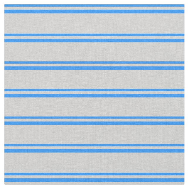Blue & Light Grey Stripes Pattern Fabric (Close Up)