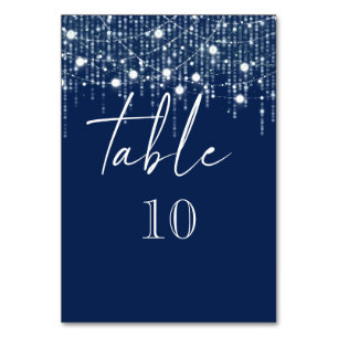 Blue & Light Hanging Lights Table Number