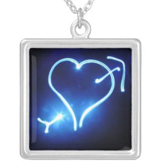 Blue Light Heart Necklace