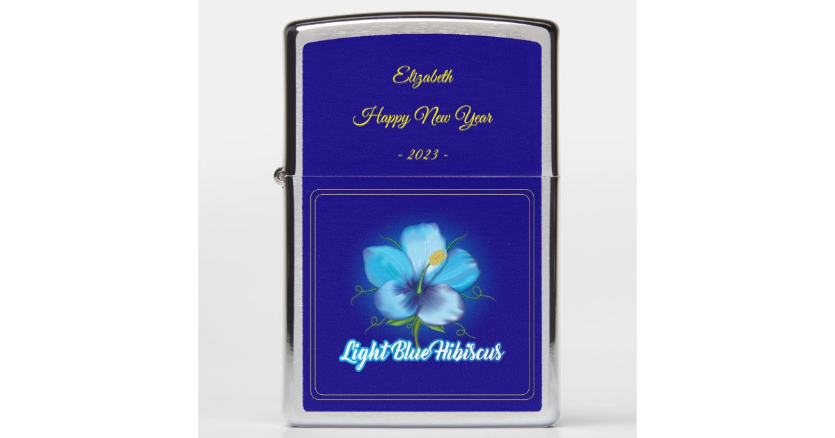 Blue Light Hibiscus. Zi Zippo Lighter |