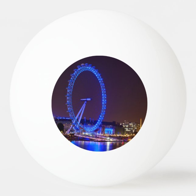 Blue light London eye in the night Ping-Pong Ball (Back)
