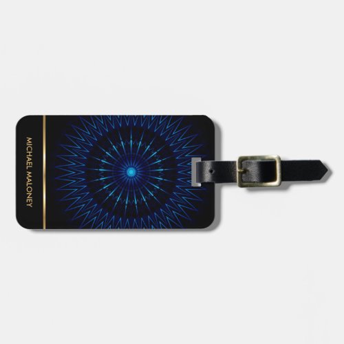 Blue Light Mandala Luggage Tag