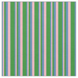 [ Thumbnail: Blue, Light Pink, and Forest Green Pattern Fabric ]
