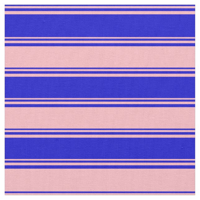 Blue & Light Pink Colored Striped Pattern Fabric (Close Up)